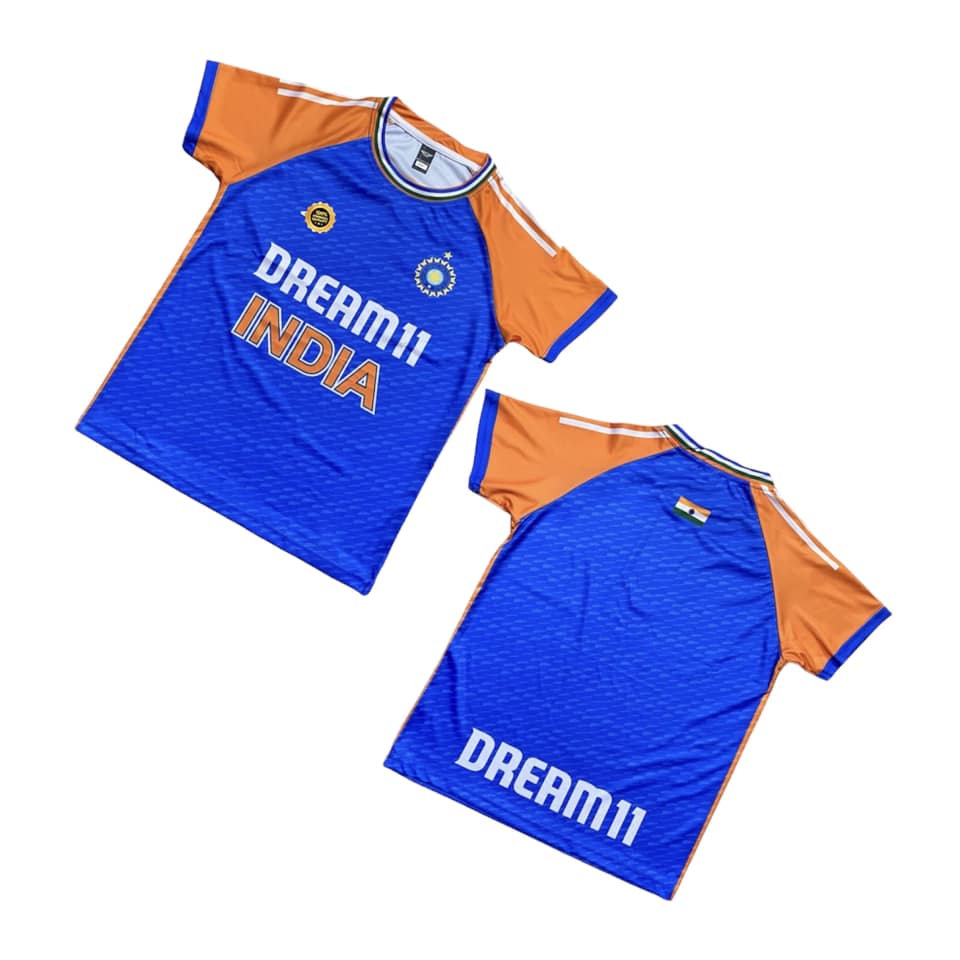 INDIA CRICKET TEAM FULL BODY SUBLIMATION PRINT KIDS JERSEY