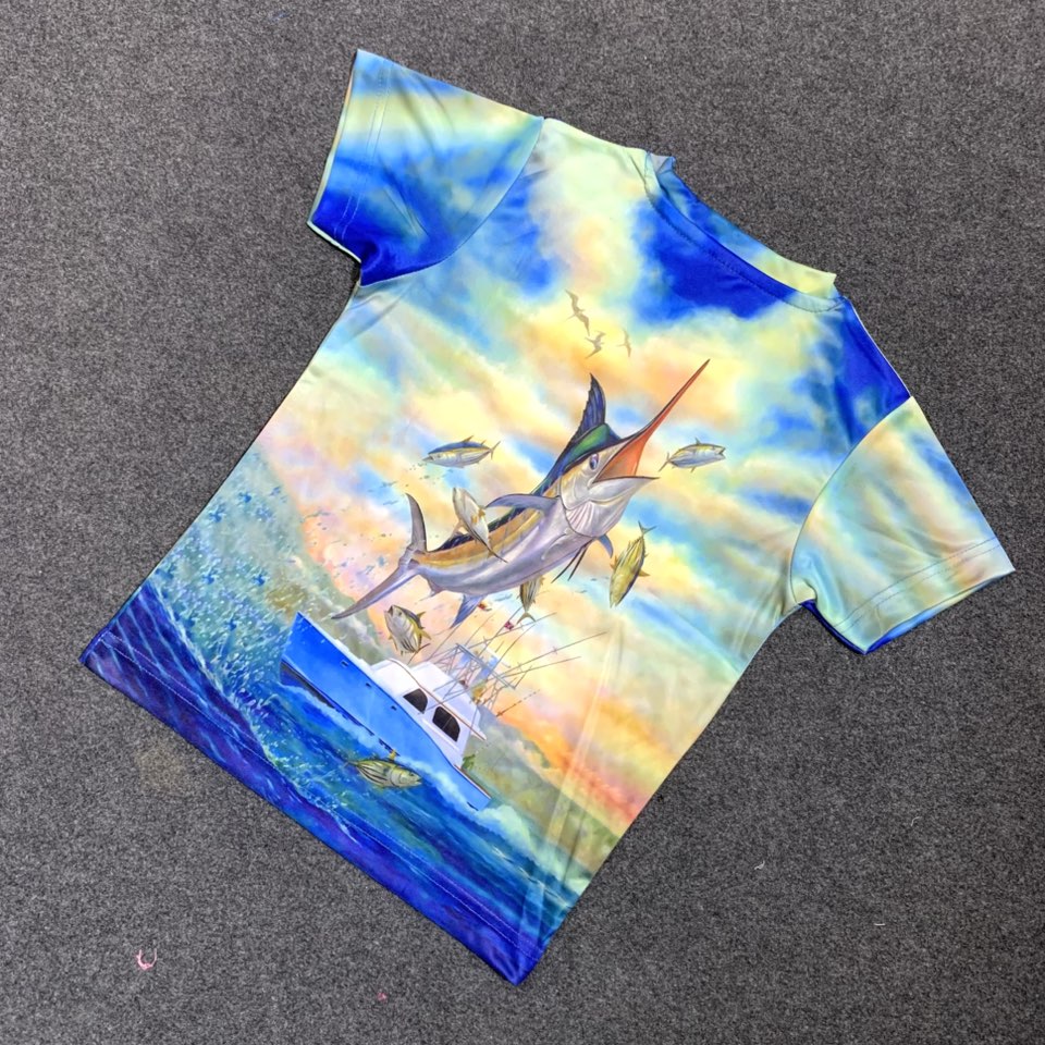 SHARK FULL BODY PRINT KIDS T-SHIRT ( LIFE TIME COLOR GUARANTEE)