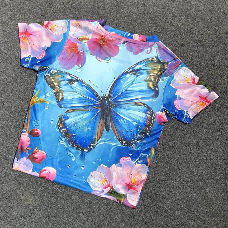 BUTTERFLY FULL BODY PRINT KIDS T-SHIRT ( LIFE TIME COLOR GUARANTEE)