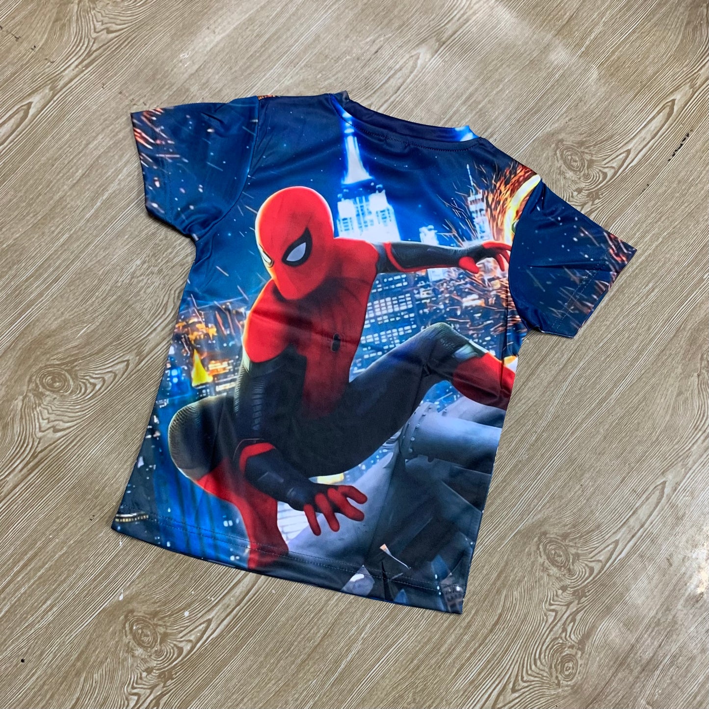 প্রিমিয়াম কোয়ালিটি স্পাইডার ম্যান ফুল বডি প্রিন্ট বেবি টি-শার্ট (১ বছর থেকে ৯ বছর)