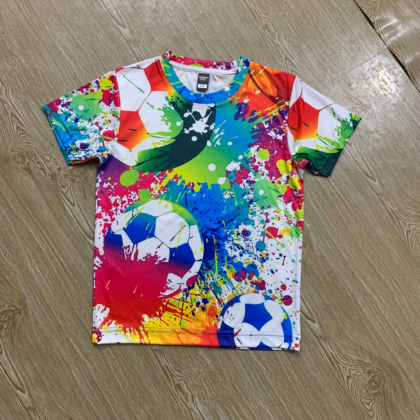 COLOUR FOOTBALL FULL BODY PRINT KIDS T-SHIRT ( LIFE TIME COLOR GUARANTEE)