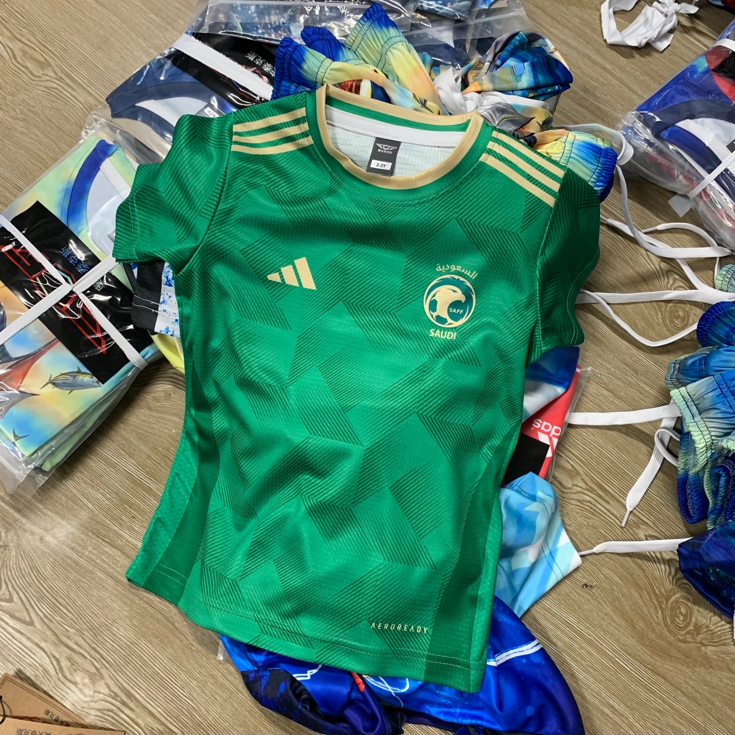 ফুল বডি প্রিন্ট আজীবন কালার গ্যারান্টি প্রিমিয়াম কোয়ালিটি সৌদি আরবের কিডস জার্সি