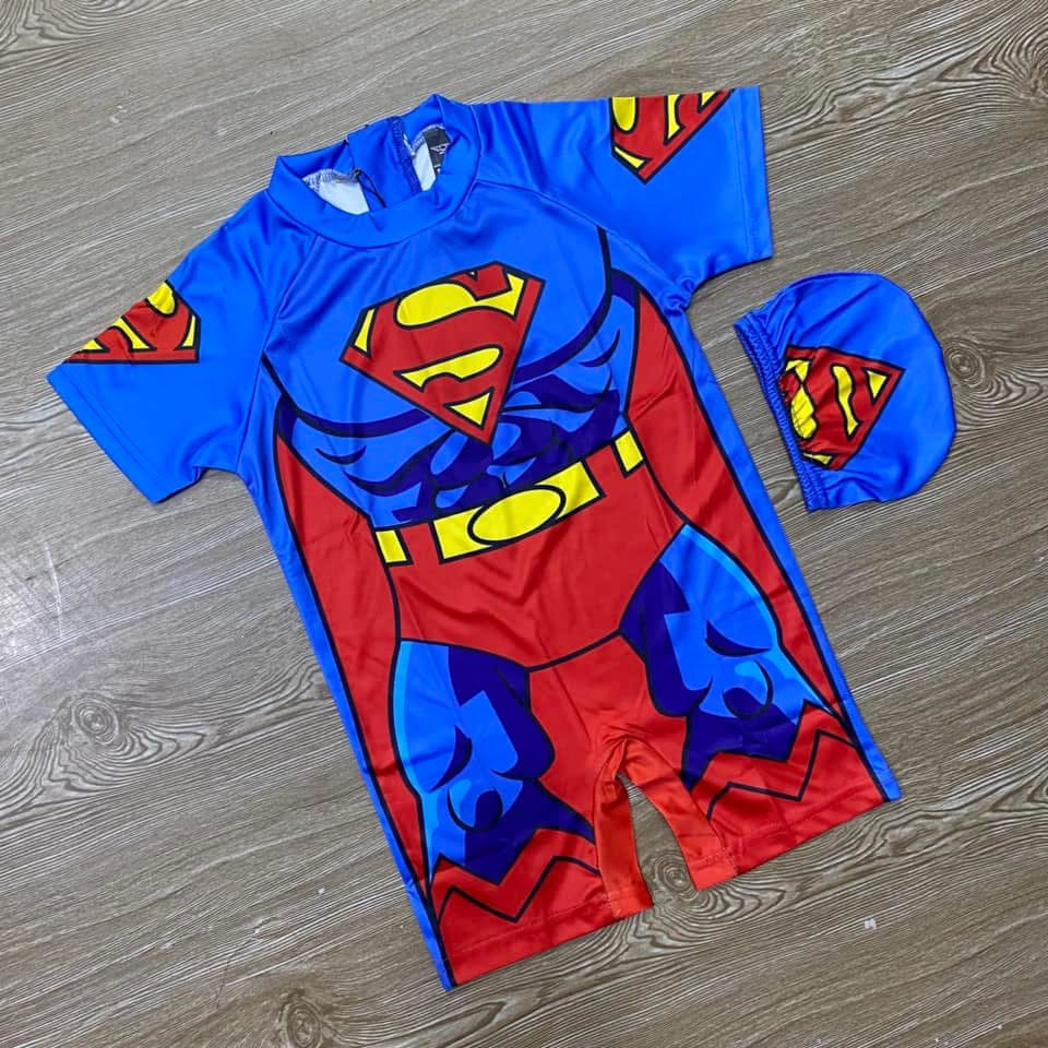 SUPERMAN BOYS SWIMMINGSUIT WITH CAP