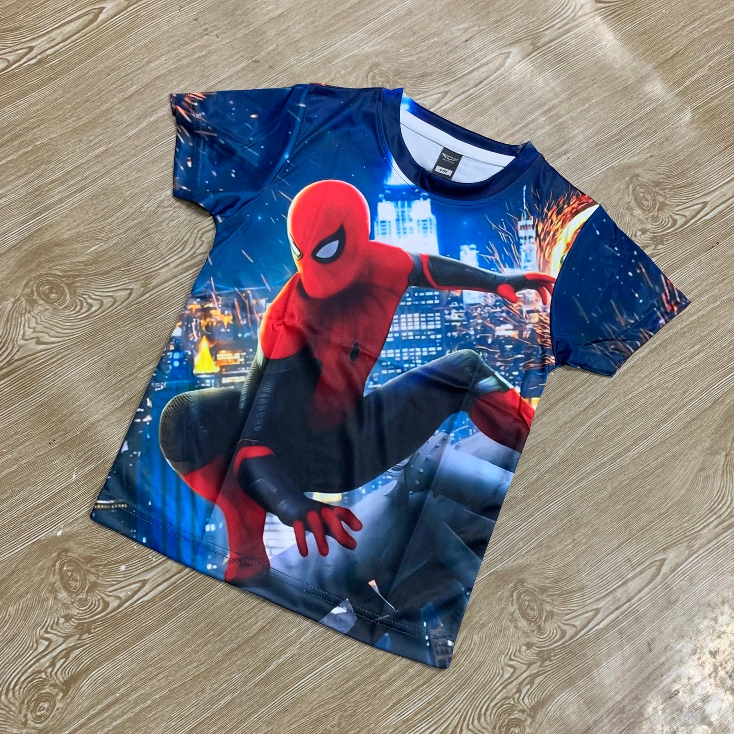 প্রিমিয়াম কোয়ালিটি স্পাইডার ম্যান  ফুল বডি প্রিন্ট বেবি টি-শার্ট (১ বছর থেকে ৯ বছর)