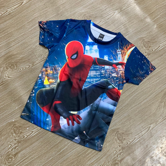 প্রিমিয়াম কোয়ালিটি স্পাইডার ম্যান  ফুল বডি প্রিন্ট বেবি টি-শার্ট (১ বছর থেকে ৯ বছর)