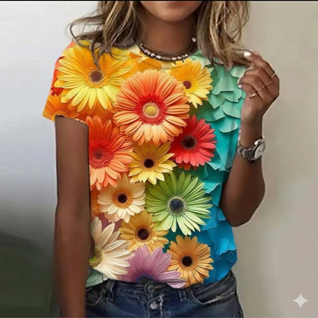 FULL BODY 3D PRINT LADIES HALF SLEEVE T-SHIRT