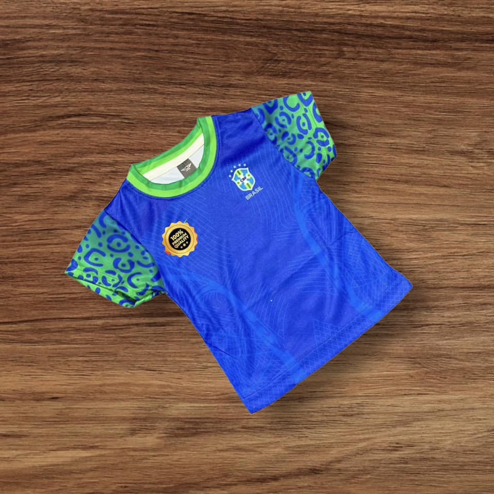 BRAZIL AWAY FULL BODY SUBLIMATION PRINT KIDS  JERSEY
