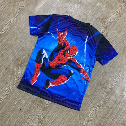 প্রিমিয়াম কোয়ালিটি স্পাইডার ম্যান  ফুল বডি প্রিন্ট বেবি টি-শার্ট (১ বছর থেকে ৯ বছর)