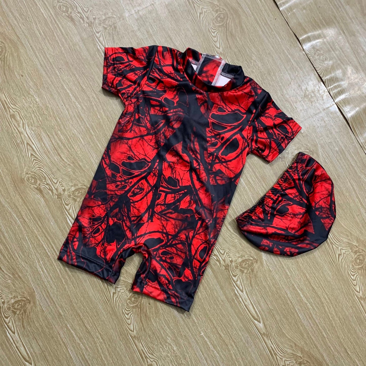 BABY HALF SLEEVE SWIMMING SUIT WITH CAP ( 2Y TO 14YEAR)