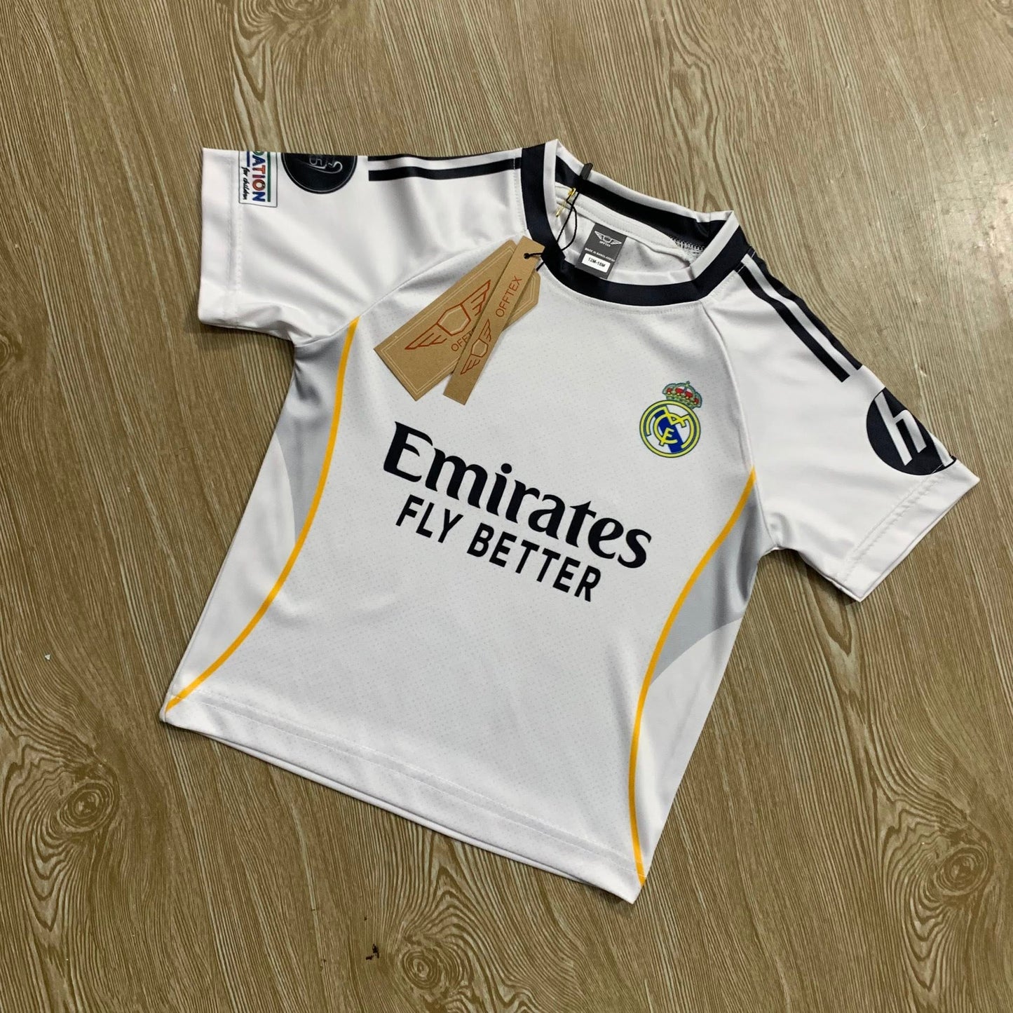REALMADRID 2025-2026 FULL BODY SUBLIMATION PRINT WHITE KIDS JERSEY