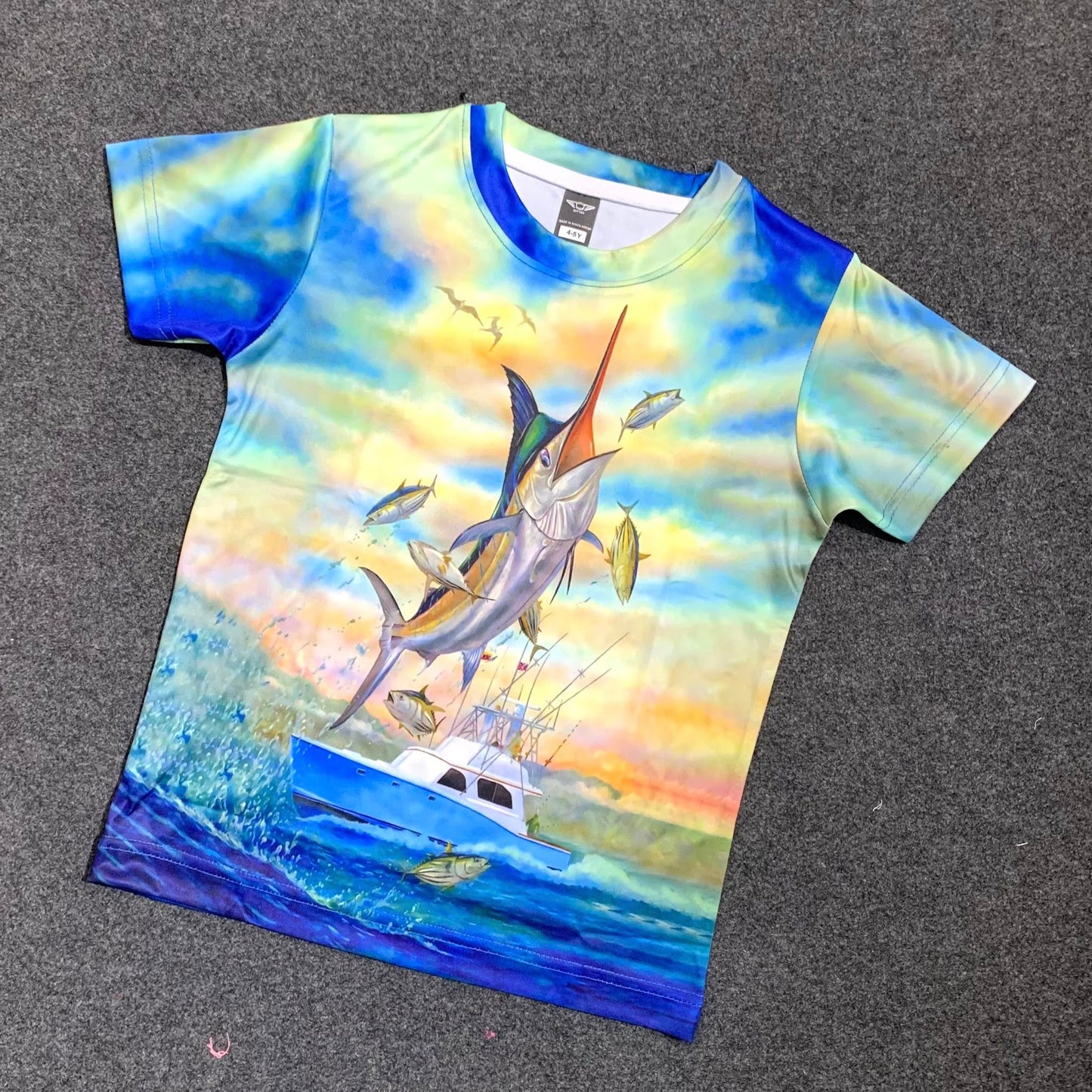SHARK FULL BODY PRINT KIDS T-SHIRT ( LIFE TIME COLOR GUARANTEE)