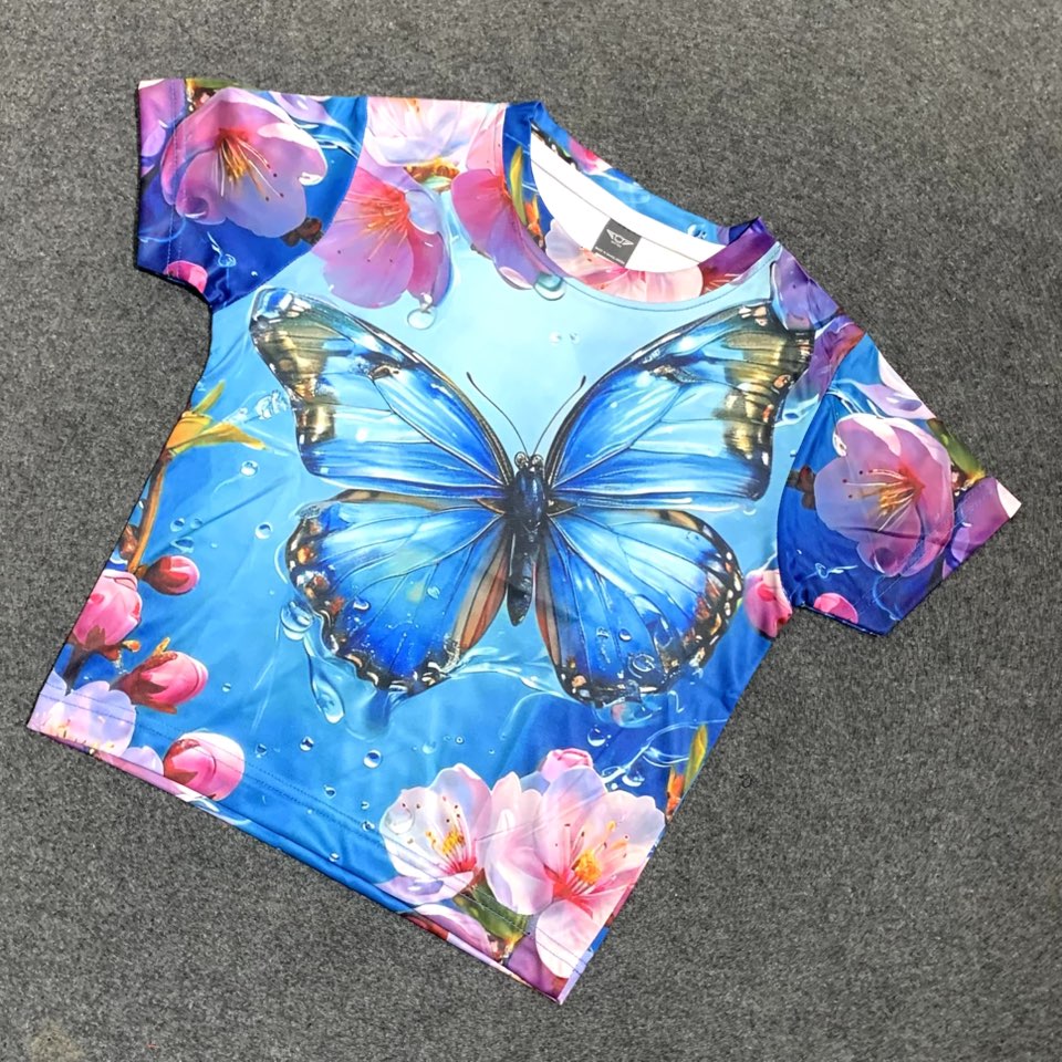 BUTTERFLY FULL BODY PRINT KIDS T-SHIRT ( LIFE TIME COLOR GUARANTEE)