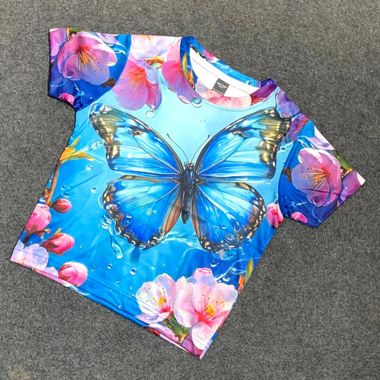 BUTTERFLY FULL BODY PRINT KIDS T-SHIRT ( LIFE TIME COLOR GUARANTEE)