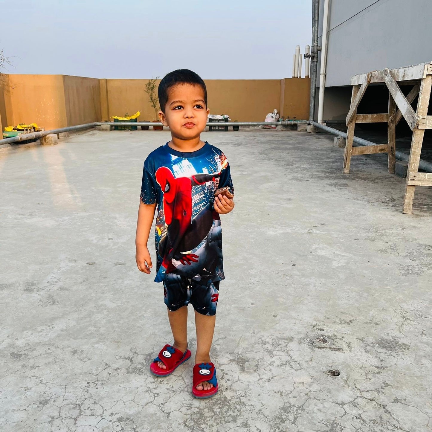 SPIDERMAN KIDS TOP BOTTOM SET WITH CAP