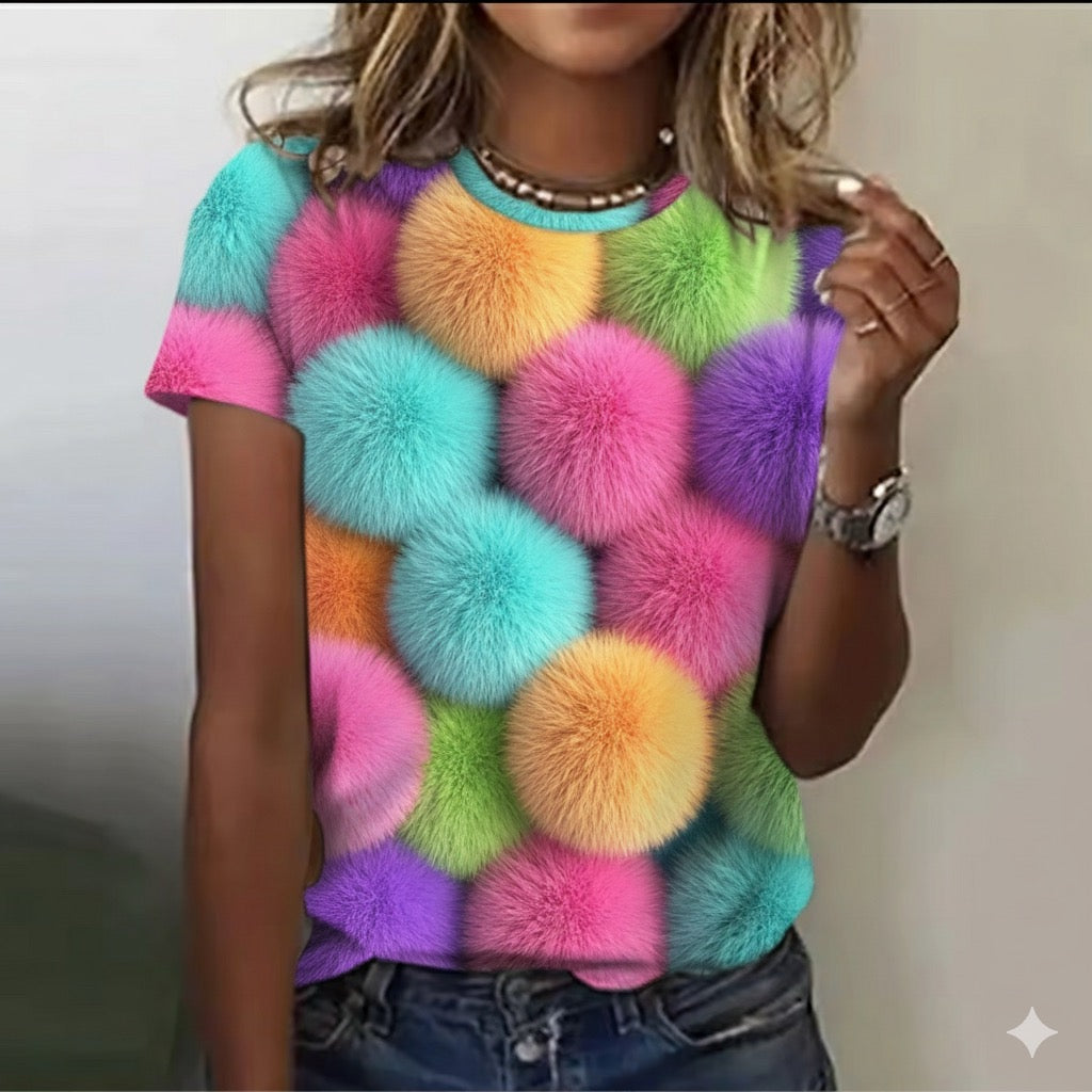 FULL BODY 3D PRINT LADIES HALF SLEEVE T-SHIRT