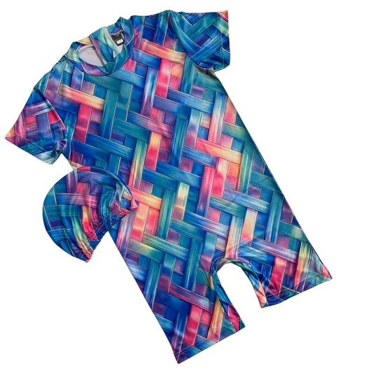 BABY HALF SLEEVE SWIMMING SUIT WITH CAP 02 ( 2Y TO 14YEAR)