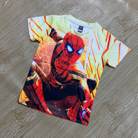 প্রিমিয়াম কোয়ালিটি স্পাইডার ম্যান  ফুল বডি প্রিন্ট বেবি টি-শার্ট (১ বছর থেকে ৯ বছর)