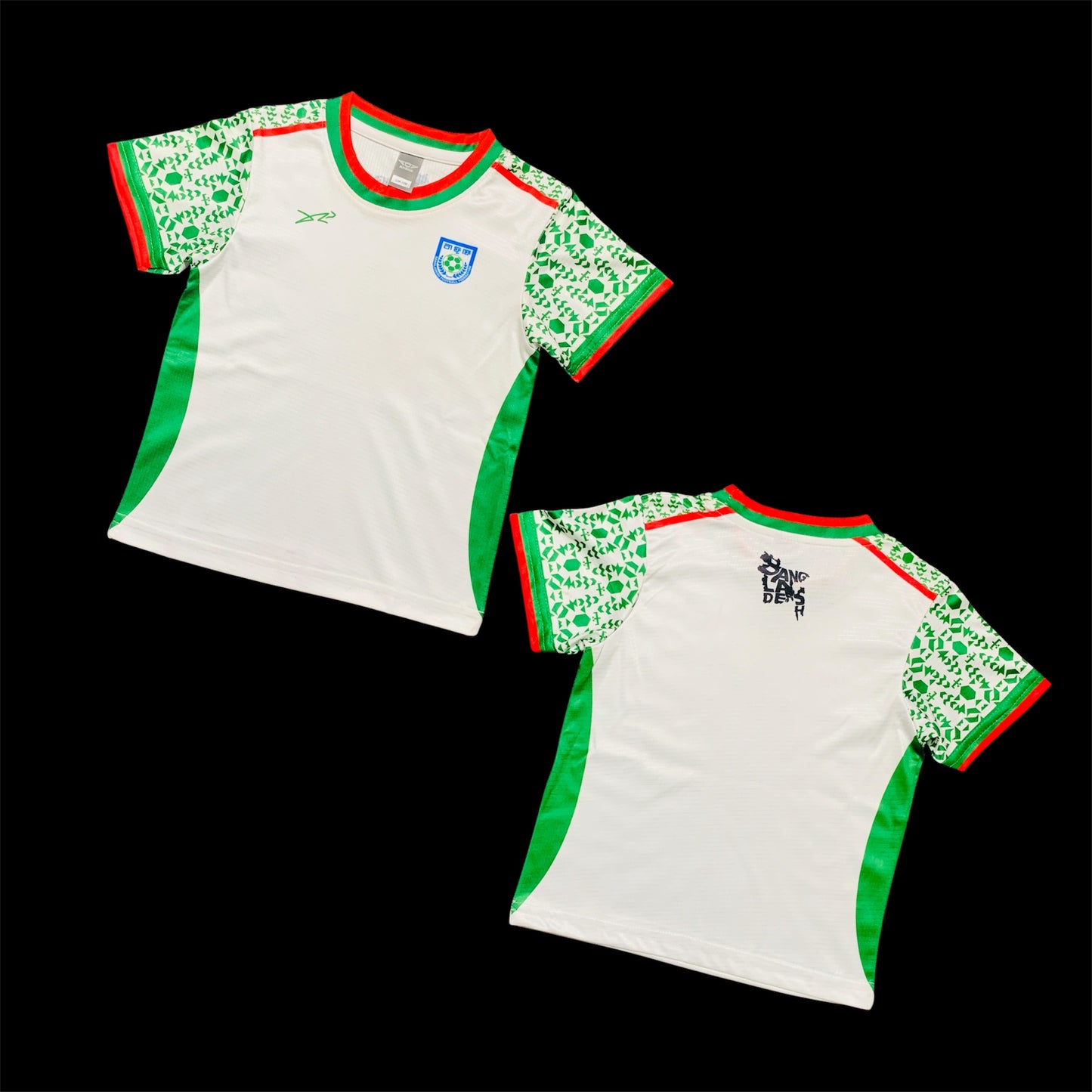 BANGLADESH FOOTBALL WHITE  FULL BODY PRINT PREMIUM QUALITY KIDS JERSEY