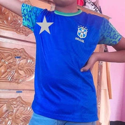 BRAZIL AWAY FULL BODY SUBLIMATION PRINT KIDS  JERSEY