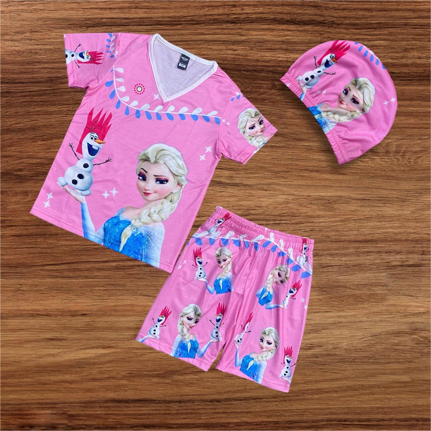 FROZEN KIDS TOP BOTTOM SET WITH CAP (COTTON MATERIAL 1Y TO 12Y)