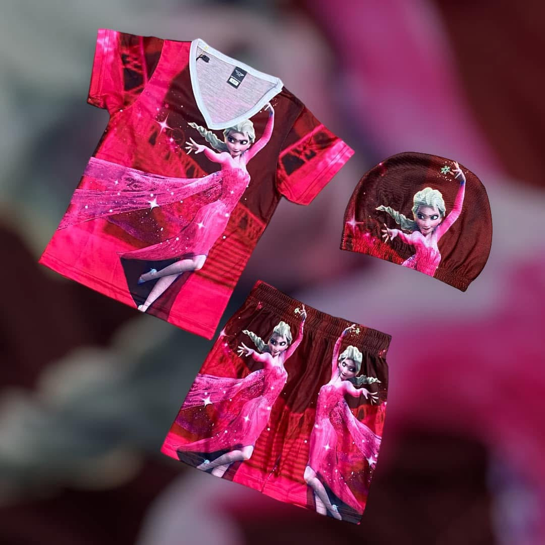 ELSA TOP BOTTOM SET WITH CAP (COTTON MATERIAL 1y to 12y)