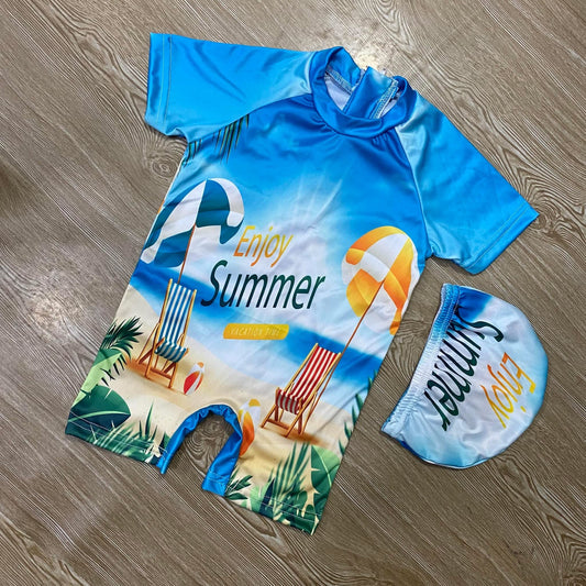 ENJOY SUMMER BOYS SWIMMINGSUIT WITH CAP