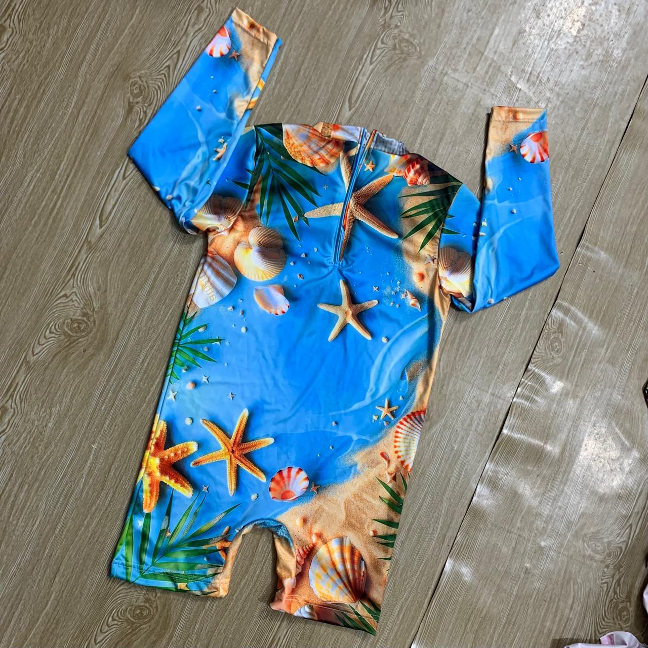 SEA BEACH FULL SLEEVE SWIMMING SUIT WITH CAP ( 2Y TO 14Y)